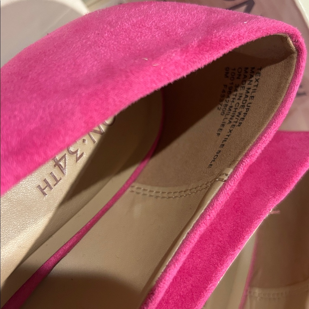 Chic Pink Flats with Crystal Bow - Picture 5 of 7